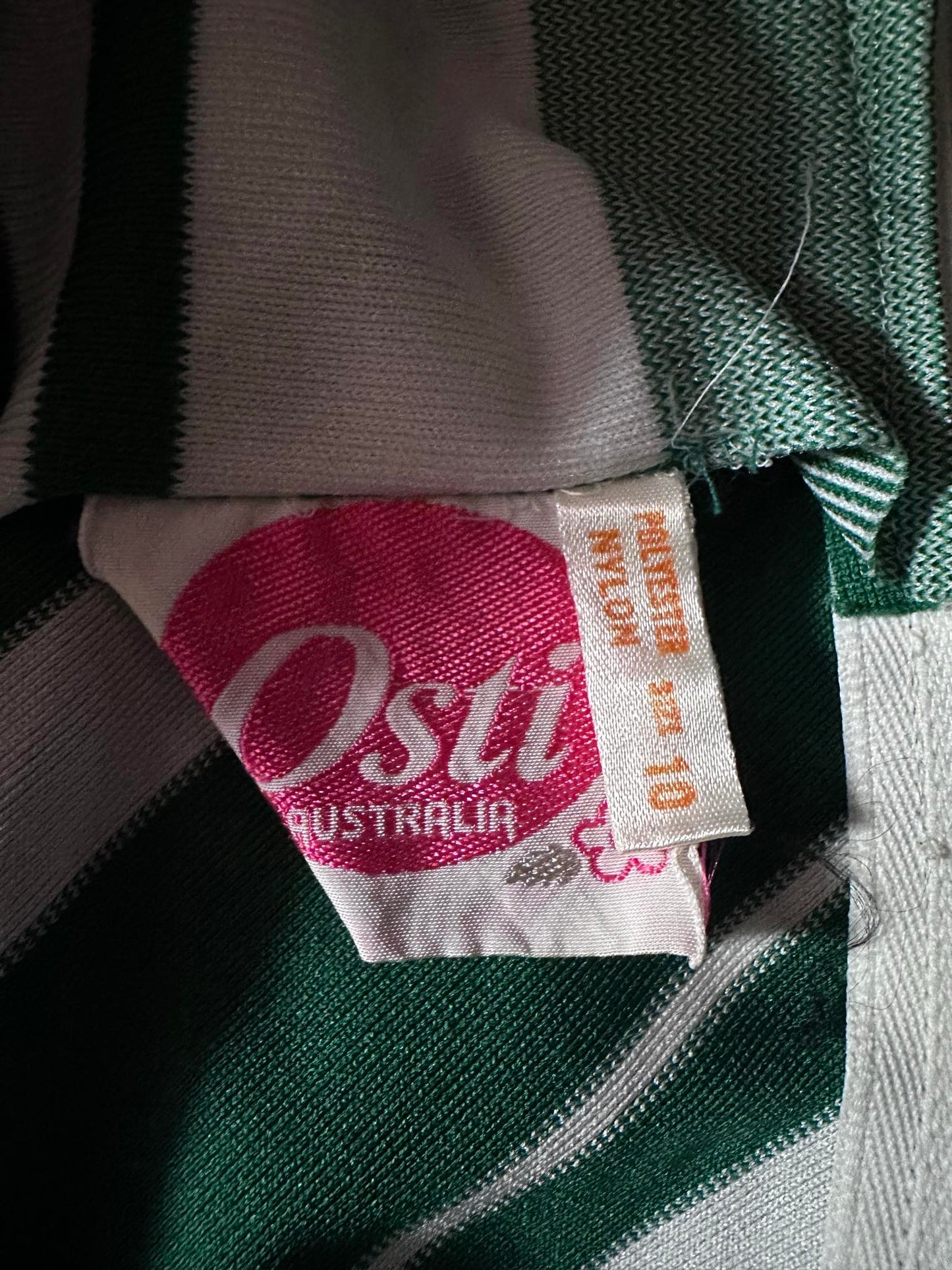 Vintage 1970s Green and white Summer Dress