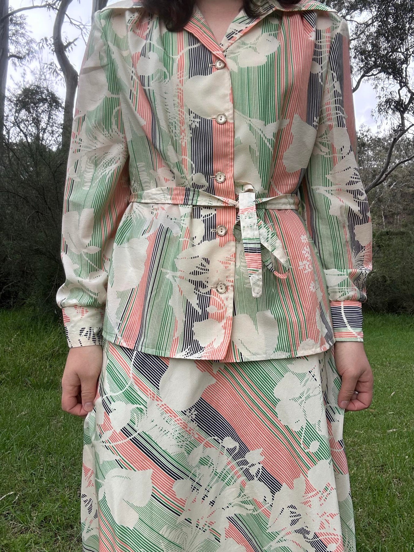 1970s blouse and skirt Set