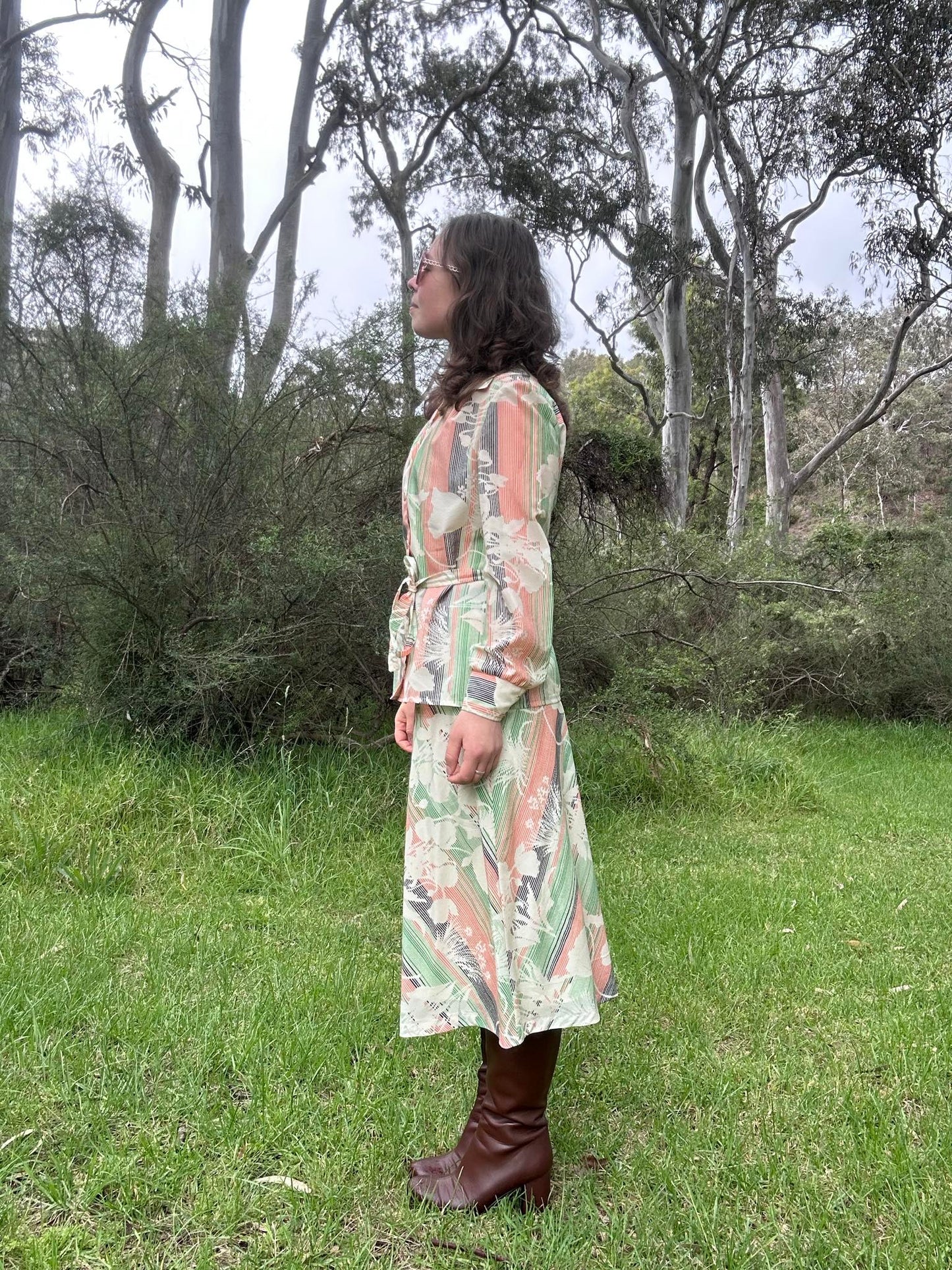 1970s blouse and skirt Set