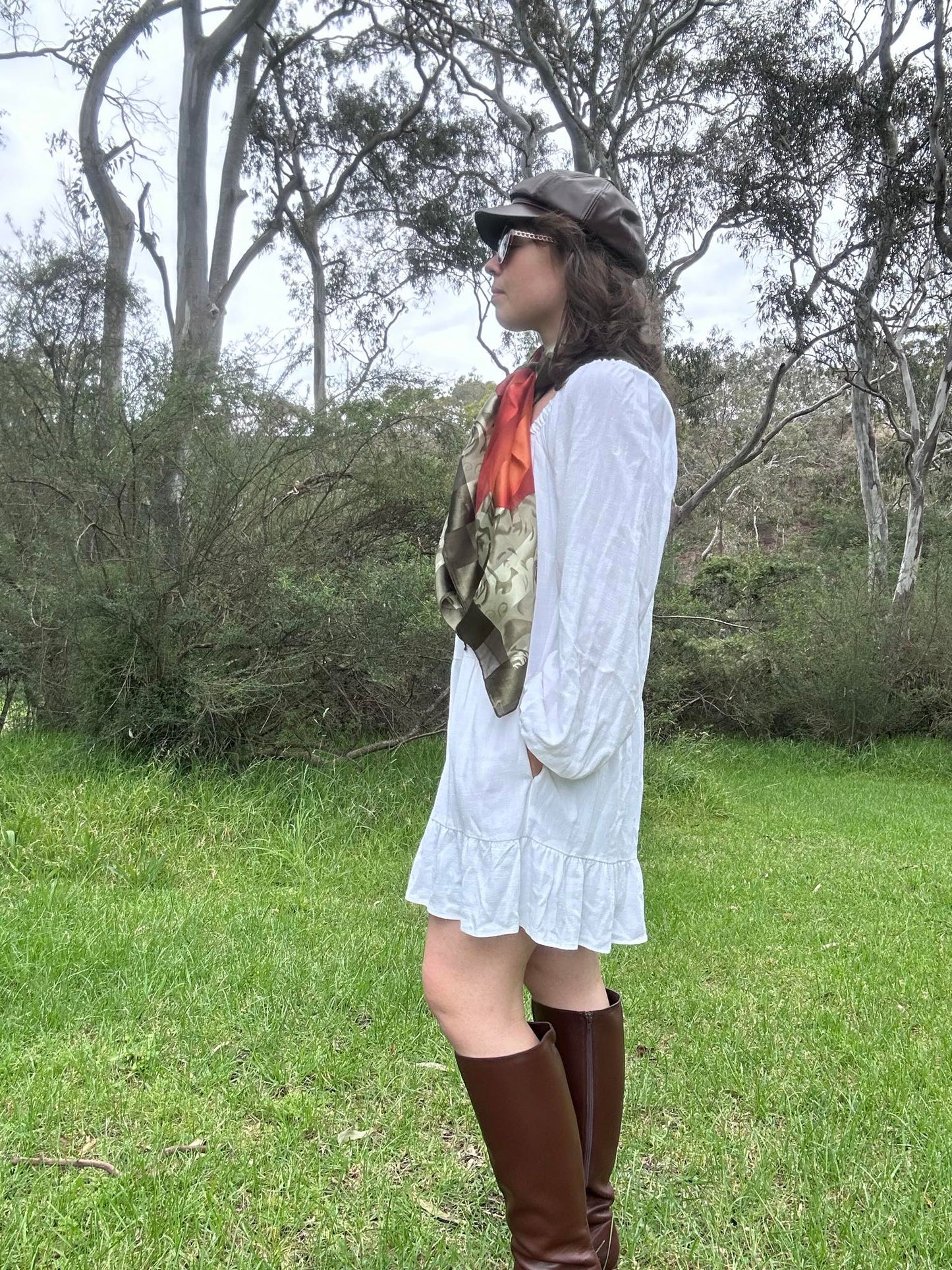 White long sleeve summer dress