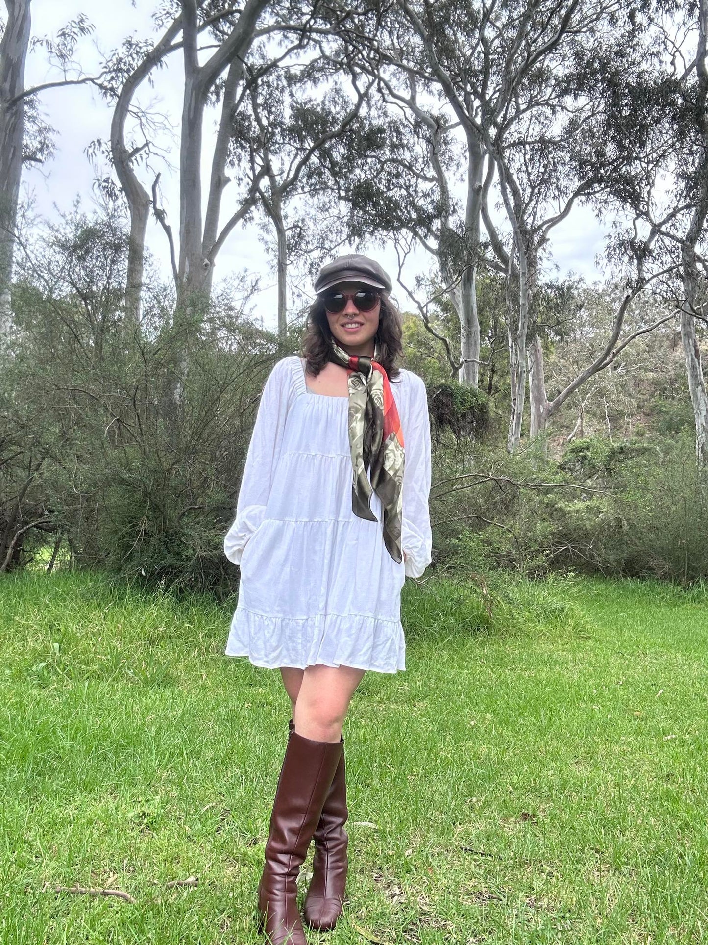 White long sleeve summer dress