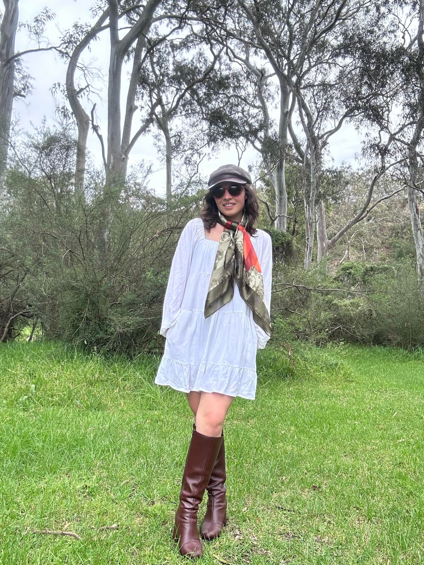 White long sleeve summer dress